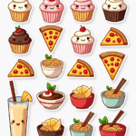 Food Art & Mini Characters - Sticker Sheet v12